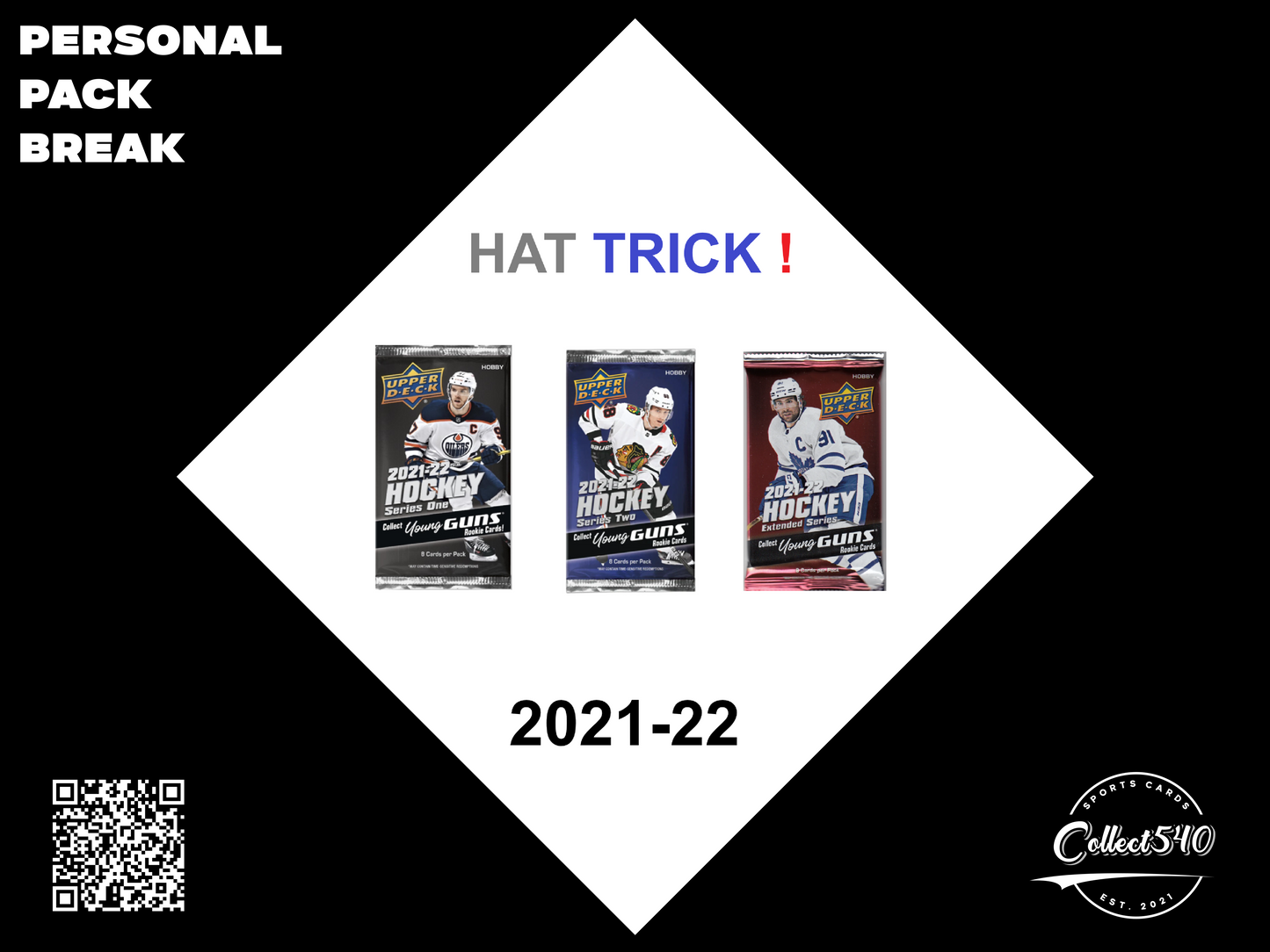 PERSONAL HAT TRICK HOBBY PACK BREAK 3x PACKS (1x Each 2021-22 Series 1-2-EXT)