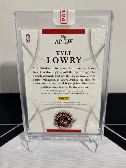 2012-13 Panini Immaculate Collection AP-LW Kyle Lowry 16/25 Autograph Patch